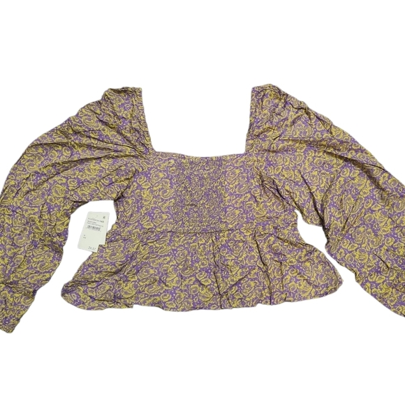 ABOUND paisley smock top with peplum M - Picture 5 of 9